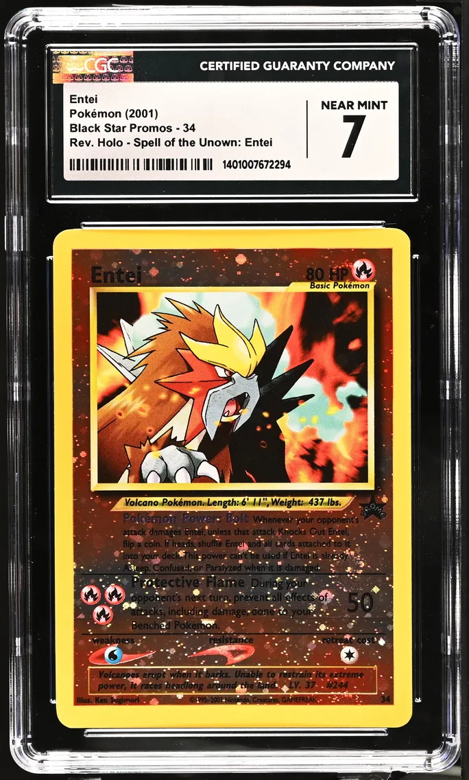 2001 #34 Entei CGC 7 Black Star Promos - WotC - English