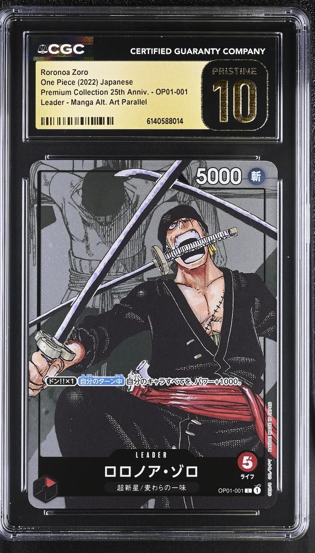 2022 #OP01-001 Roronoa Zoro CGC 10 Pristine Premium Collection 25th Anniversary - Japanese