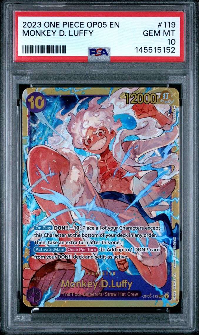 2023 #119 Monkey D. Luffy PSA 10 One Piece OP05-Awakening of the New Era
