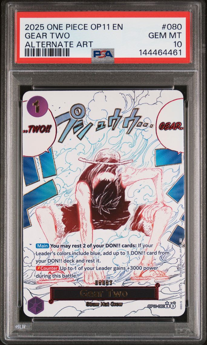 2025 #080 Gear Two PSA 10 One Piece OP11-A Fist of Divine Speed