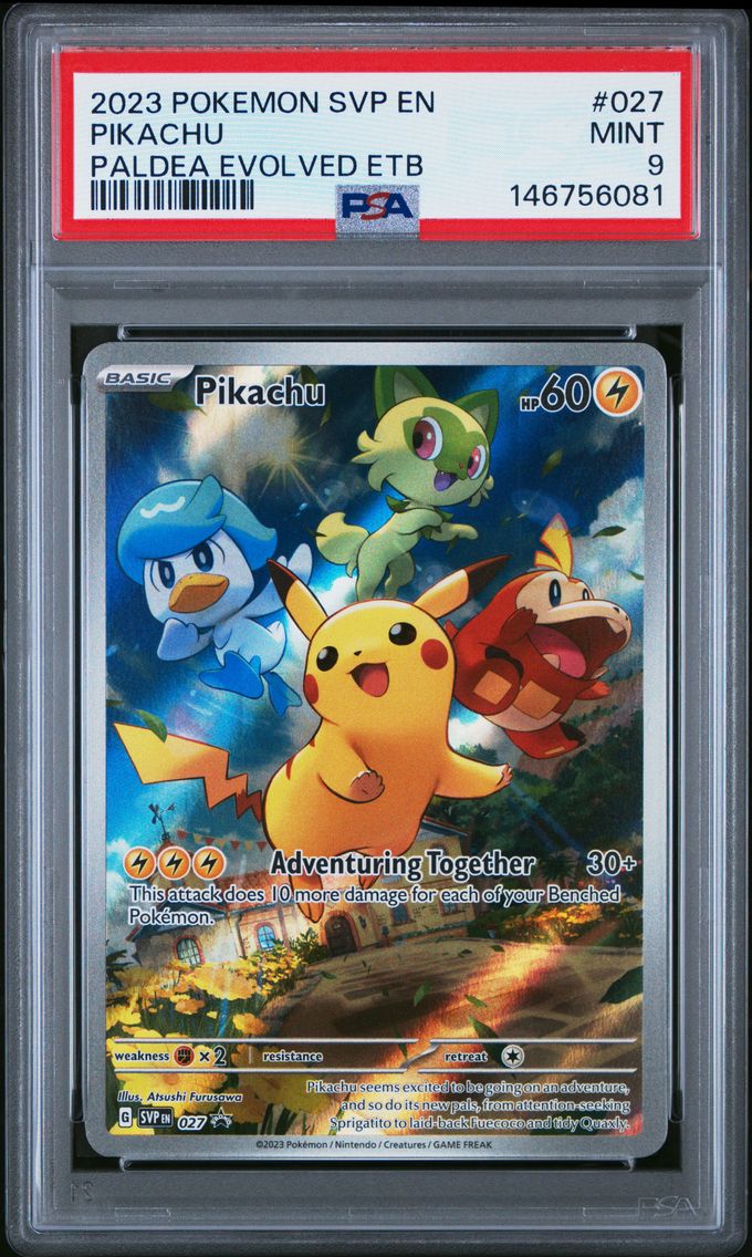 2023 #027 Pikachu PSA 9 Svp EN-SV Black Star Promo Pokemon