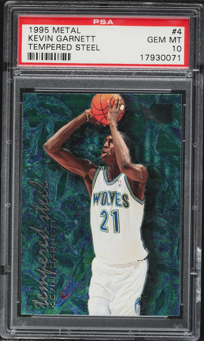 1995 #4 Kevin Garnett PSA 10 Metal Tempered Steel Basketball