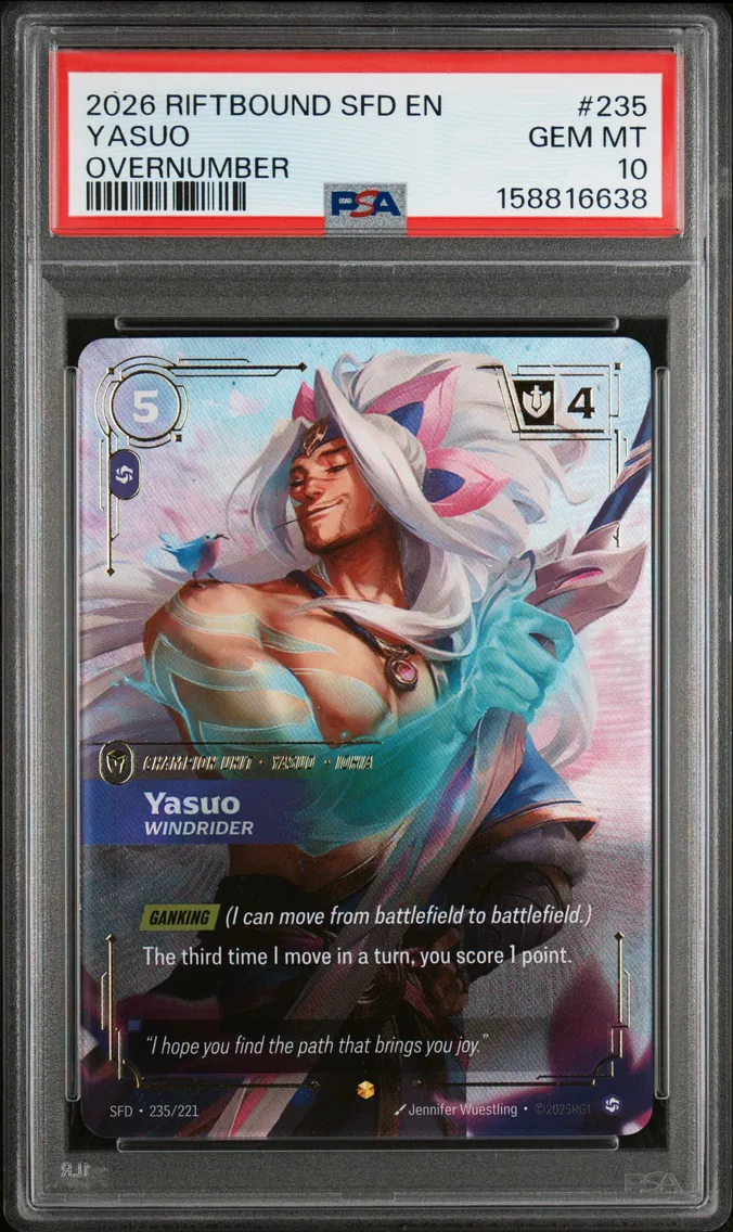 2026 #235 Yasuo - Windrider PSA 10 Riftbound: League of Legends Sfd-Spiritforged