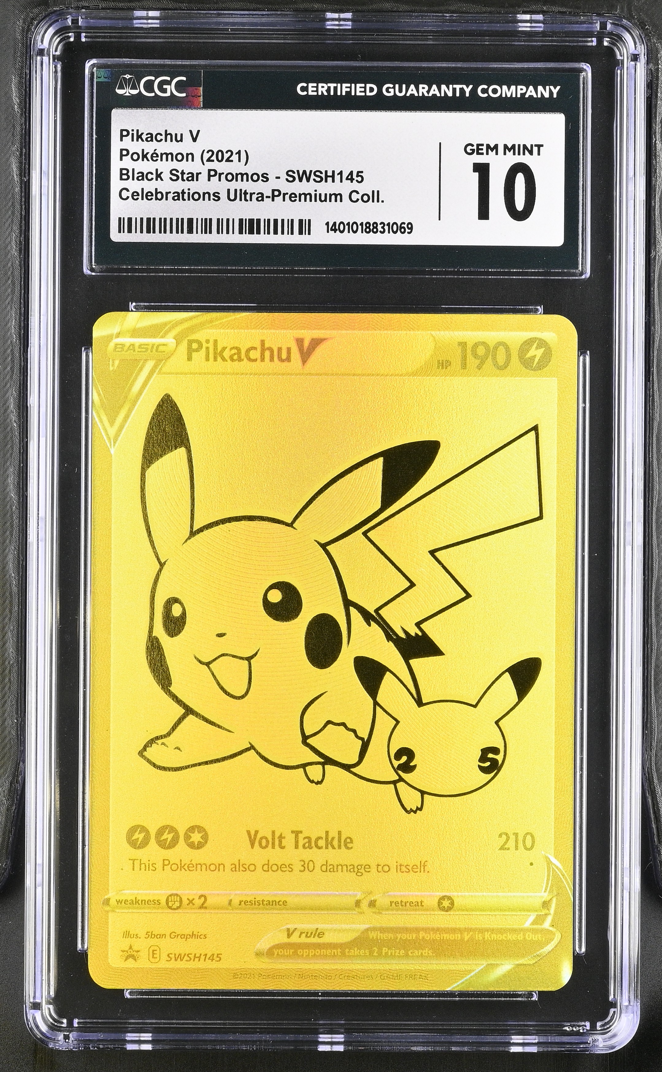 2021 #Swsh145 Pikachu V CGC 10 Black Star Promos - Sword & Shield - English
