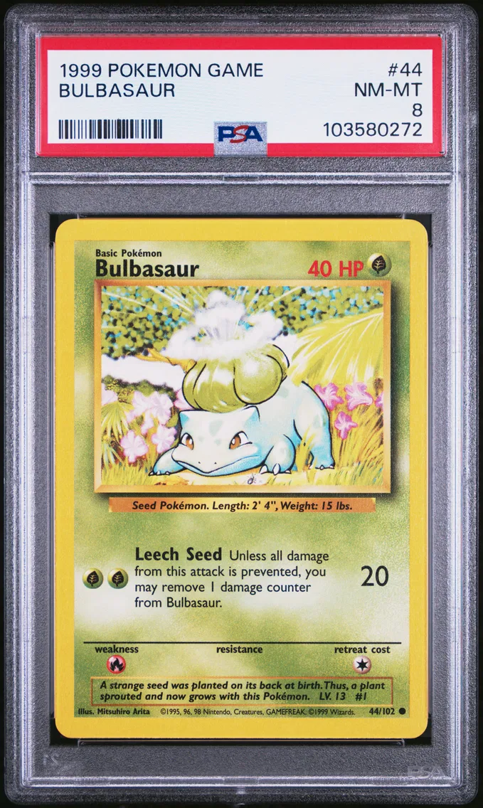 1999 #44 Bulbasaur PSA 8 Game