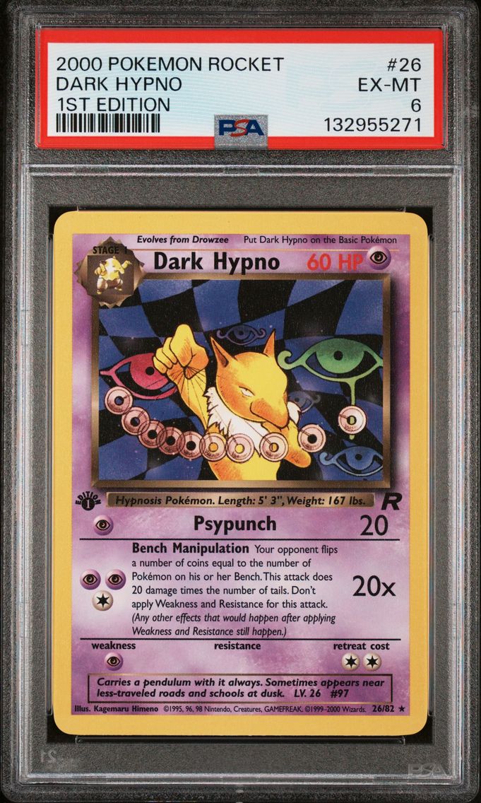 2000 #26 Dark Hypno 1st Edition PSA 6 Rocket Pokemon