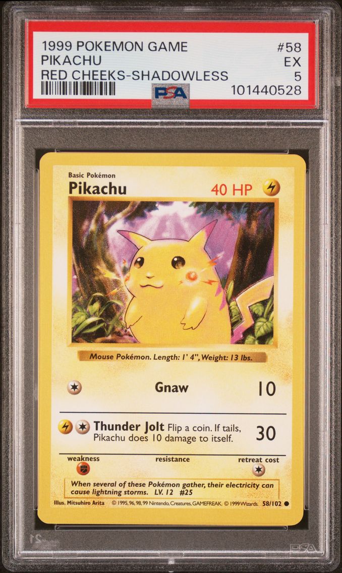 1999 #58 Pikachu PSA 5 Game Pokemon