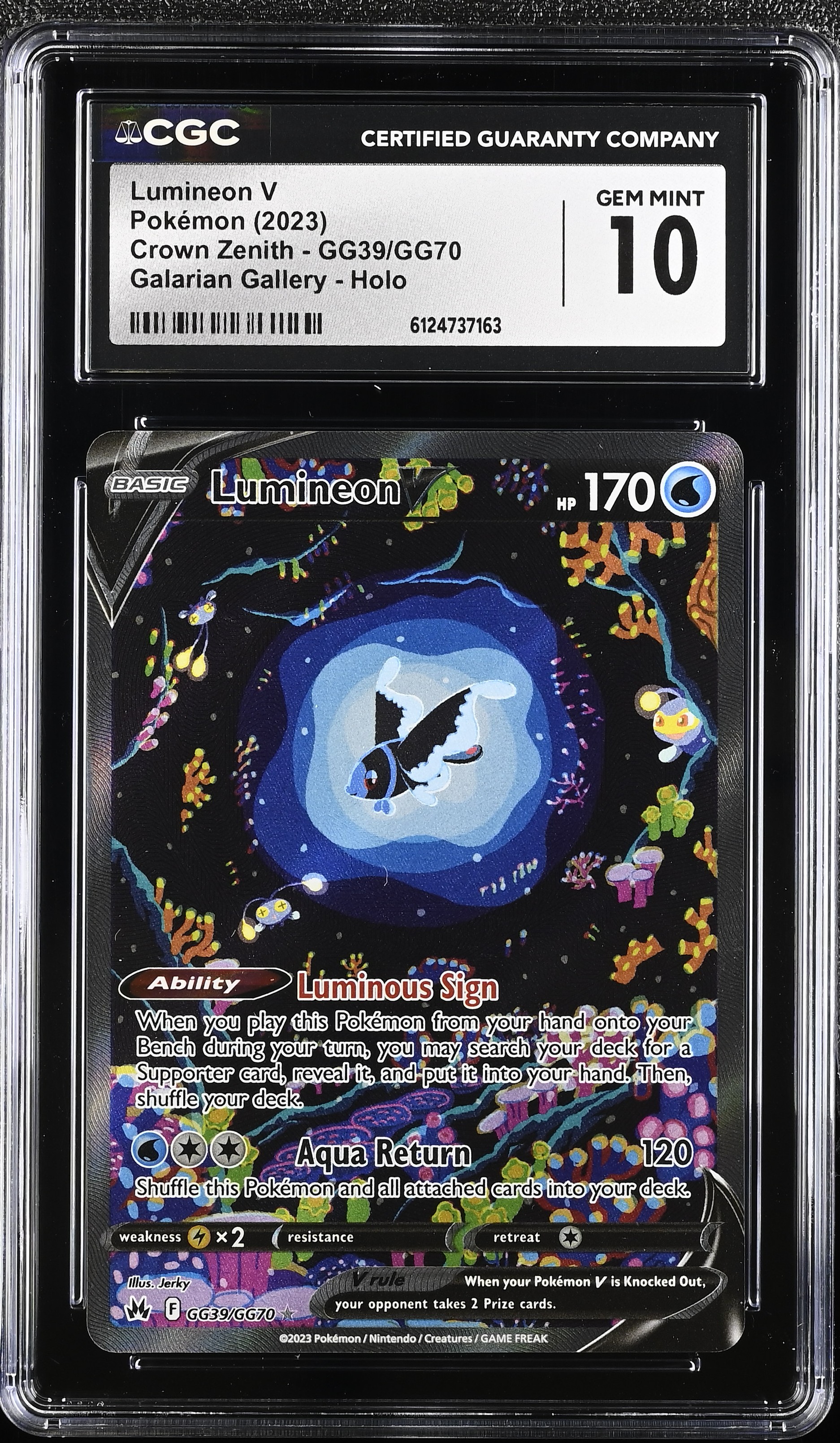 2023 #Gg39/Gg70 Lumineon V CGC 10 Crown Zenith - English