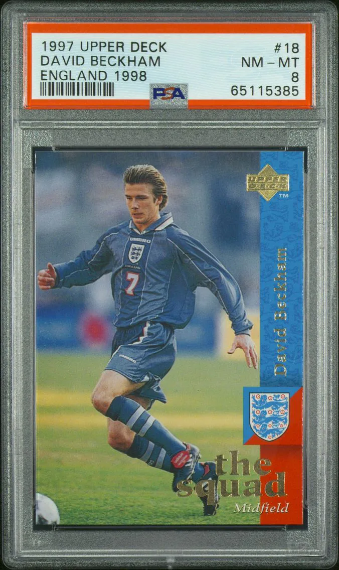 1997 #18 David Beckham PSA 8 Upper Deck England 1998