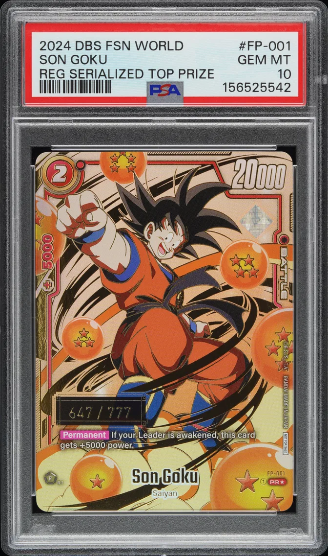 2024 #FP-001 Son Goku PSA 10 Dragon Ball Super Card Game Fusion World Regionals Serialized Top Prize