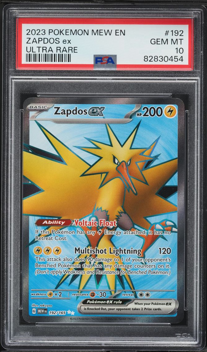2023 #192 Zapdos EX PSA 10 Mew EN-151 Pokemon