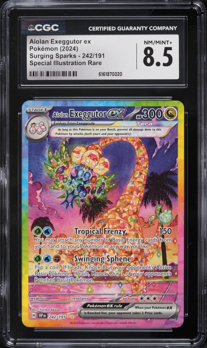 2024 Pokemon Scarlet & Violet Surging Sparks SIR Alolan Exeggutor EX #242 CGC 8.5 NM-MT+