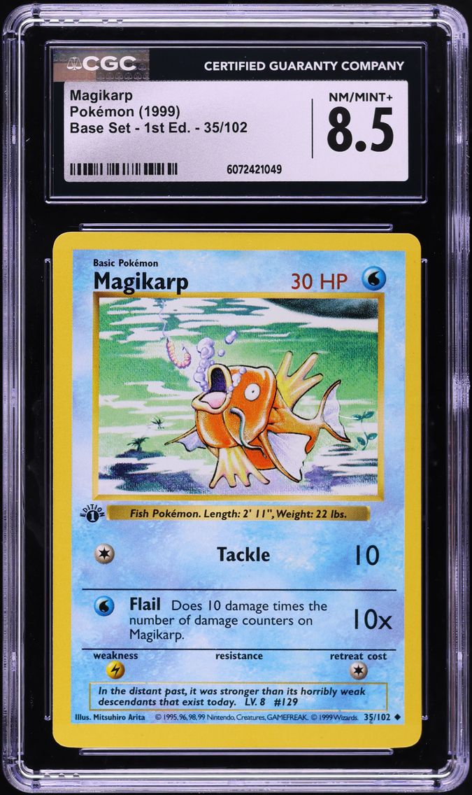 1999 #35 Magikarp 1st Edition CGC 8.5 Game Pokemon