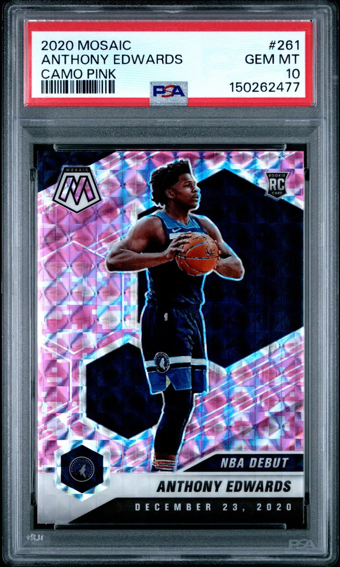 2020 #261 Anthony Edwards PSA 10 Panini Mosaic