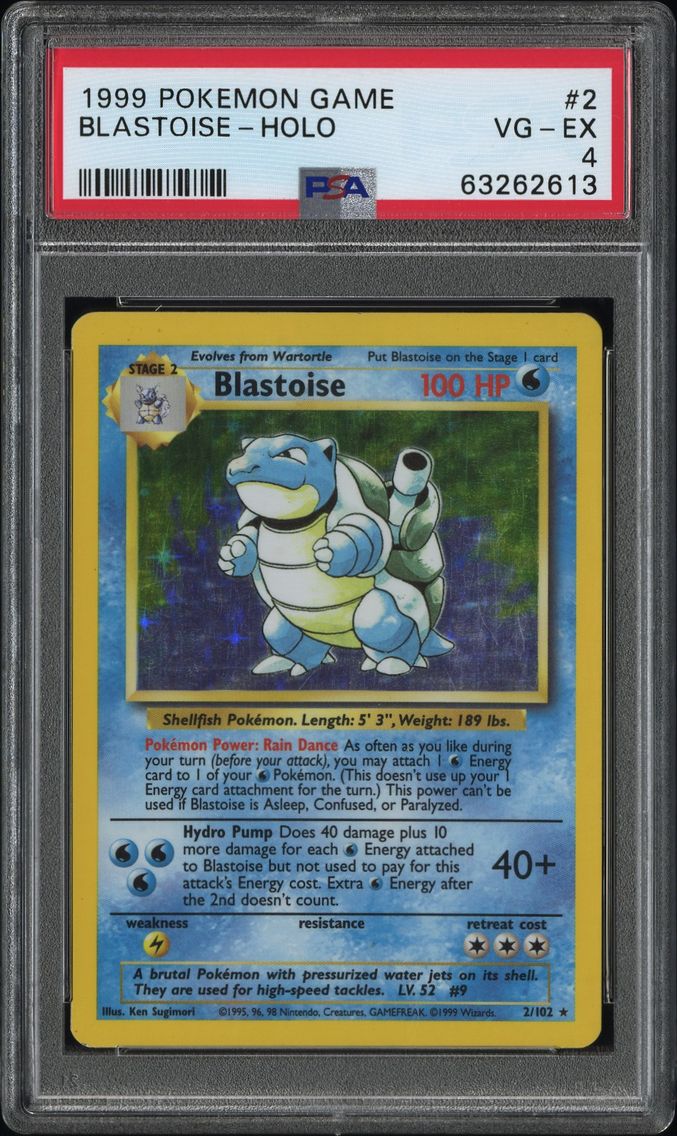 1999 #2 Blastoise-Holo PSA 4 Game