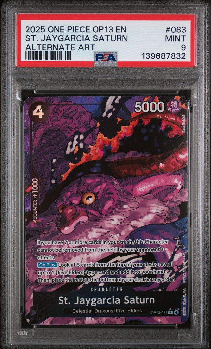 2025 #083 St. Jaygarcia Saturn PSA 9 One Piece OP13-Carrying on His Will