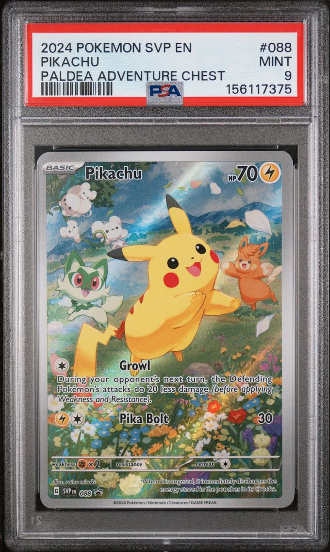 2024 #088 Pikachu PSA 9 Svp EN-SV Black Star Promo