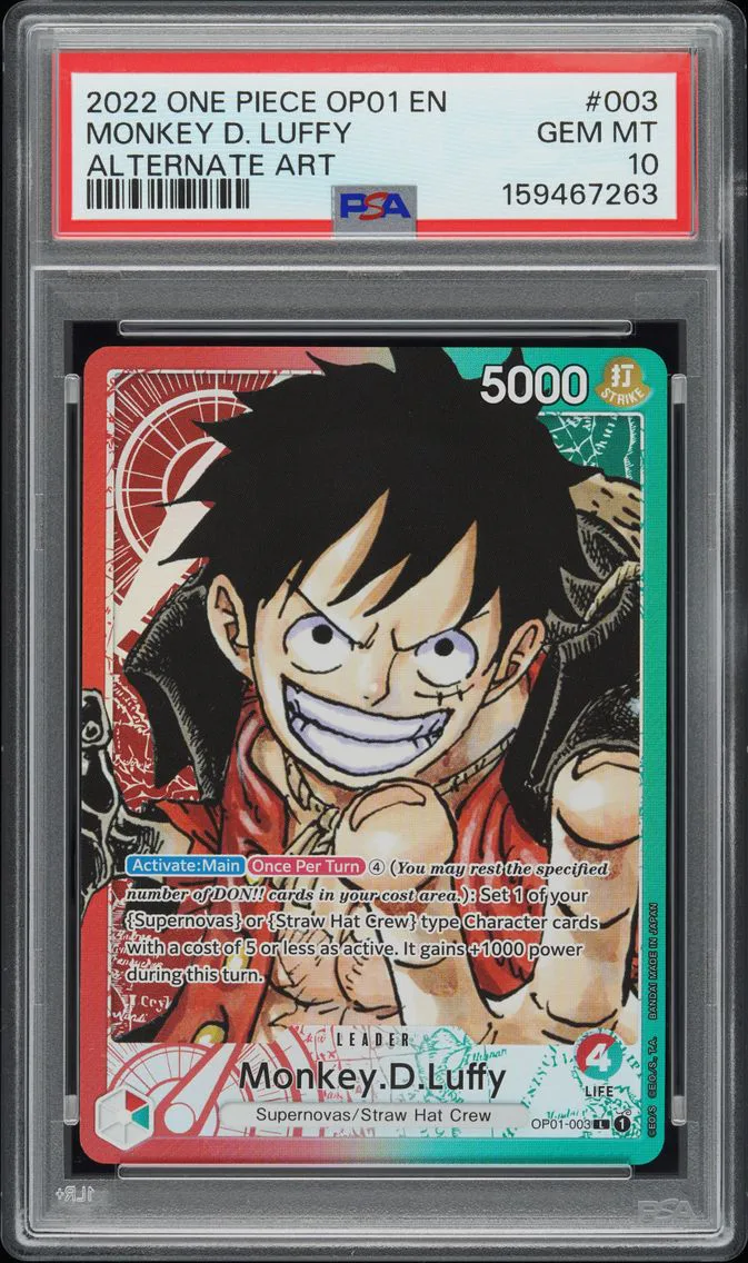 2022 #003 Monkey D. Luffy PSA 10 One Piece OP01-Romance Dawn