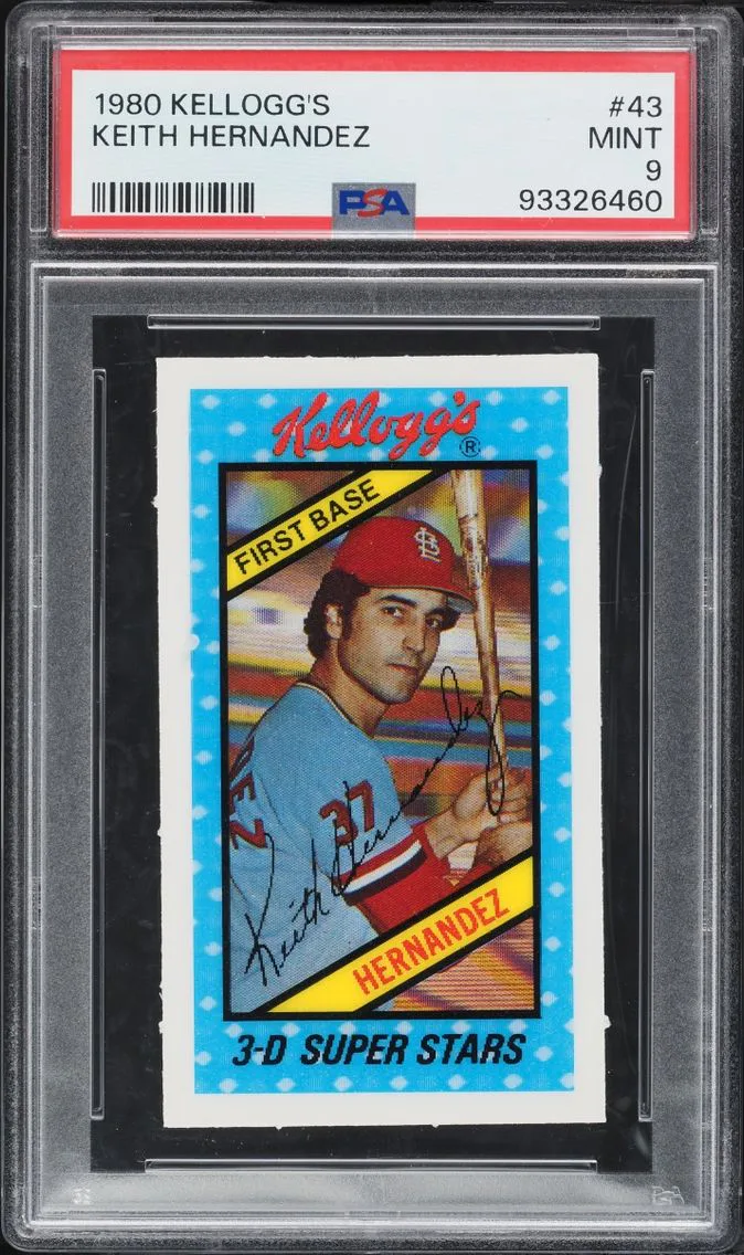 1980 #43 Keith Hernandez PSA 9 Kellogg's