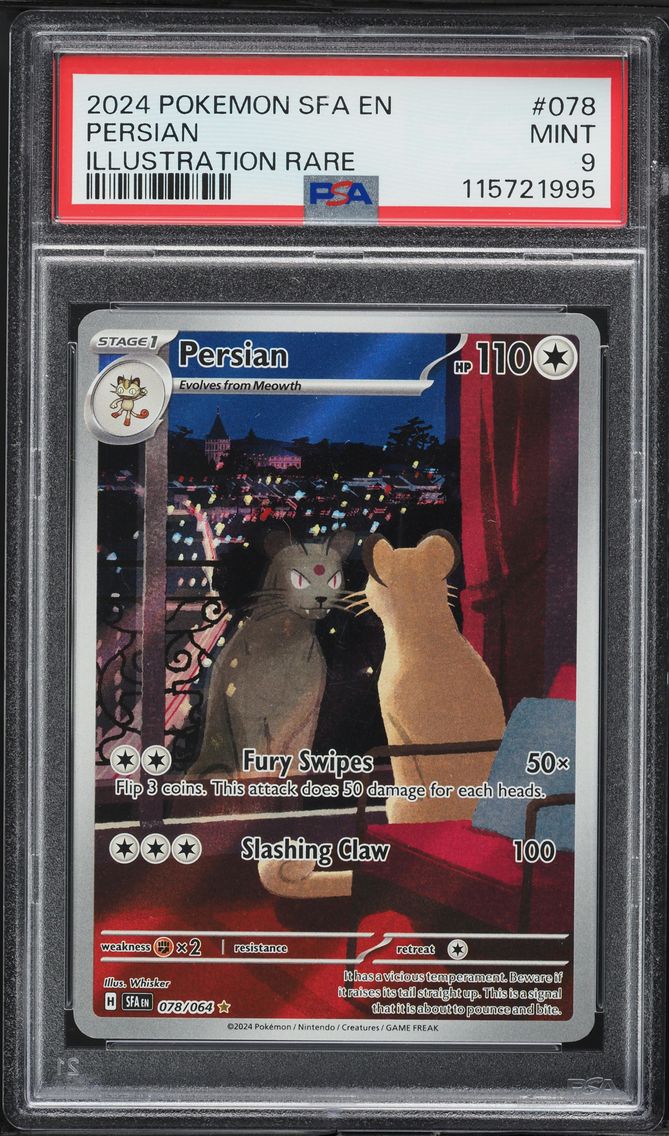 2024 #078 Persian PSA 9 Sfa EN-Shrouded Fable Pokemon