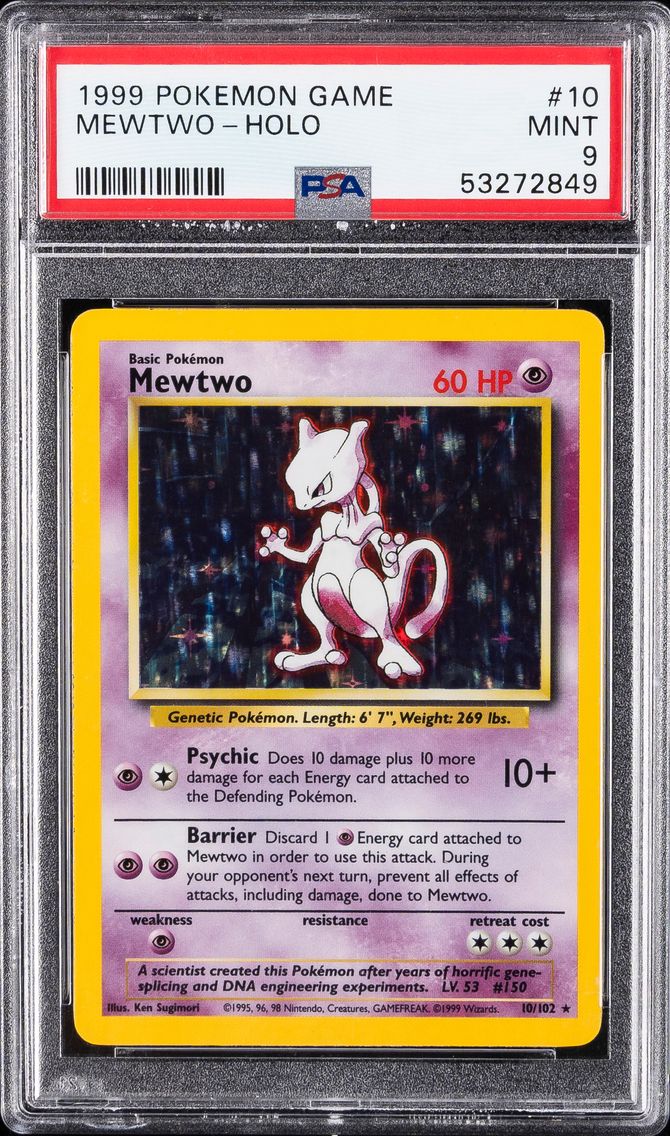 1999 #10 Mewtwo-Holo PSA 9 Game Pokemon