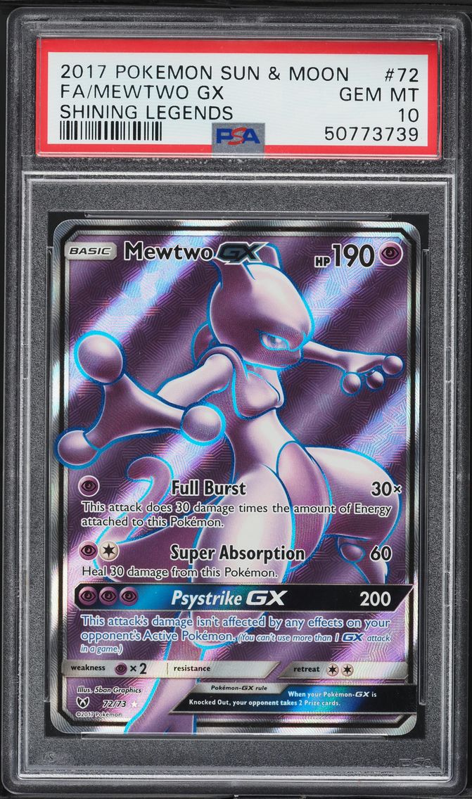 2017 #72 Full Art/Mewtwo GX PSA
