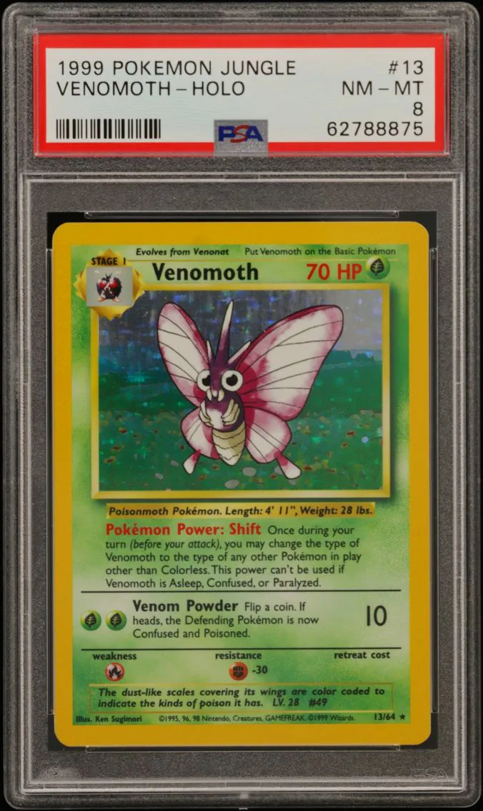 1999 #13 Venomoth-Holo PSA 8 Jungle