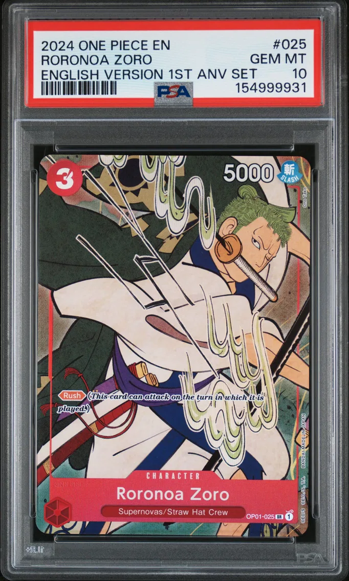 2024 #025 Roronoa Zoro PSA 10 On