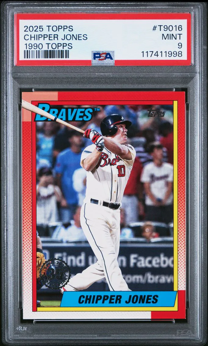 2025 #T90-16 CHIPPER JONES PSA 9 Topps 1990 Topps Baseball