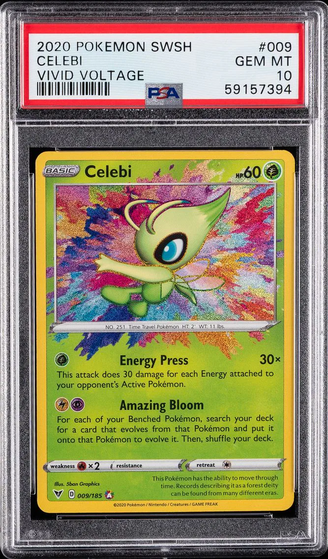 2020 Pokemon Sword & Shield Vivid Voltage Celebi Sword & Shield Vivid Voltage #009 PSA 10
