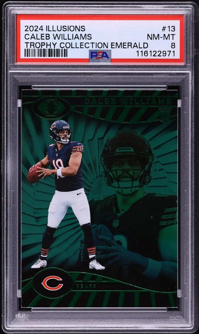 2024 Panini Illusions Trophy Collection Emerald Caleb Williams ROOKIE #13 PSA 8 NM-MT