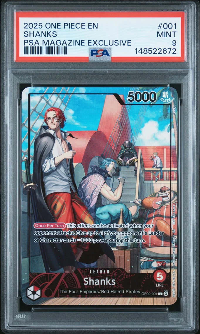 2025 #001 Shanks PSA 9 One Piece Promos