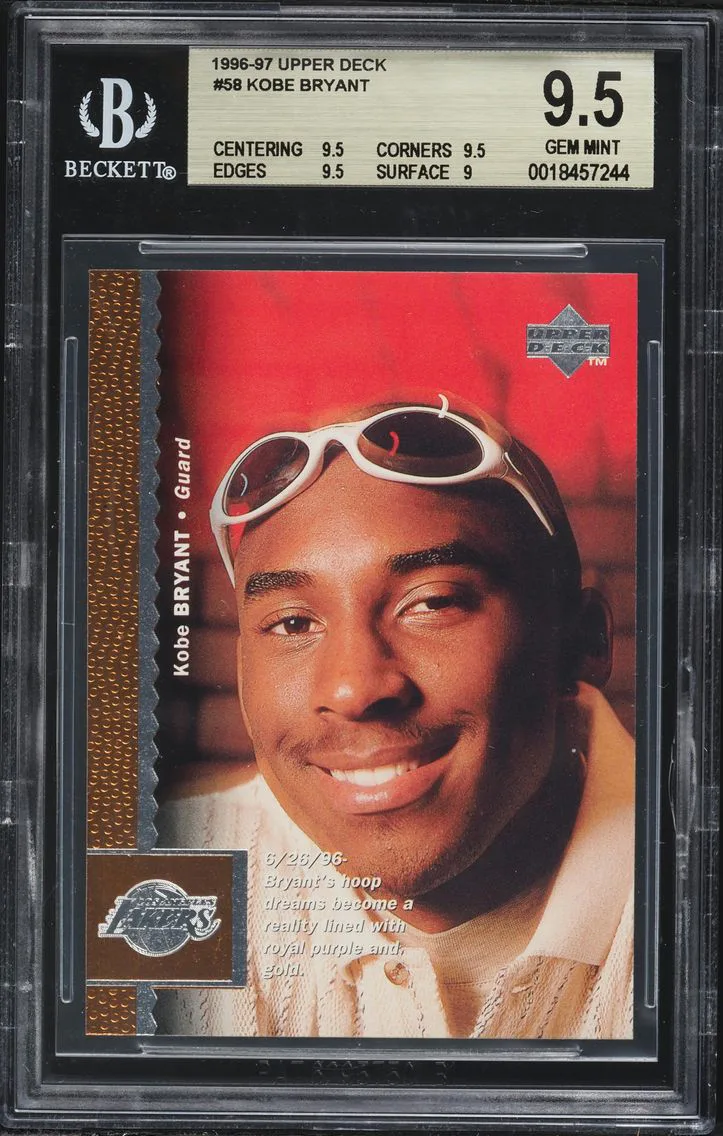 1996 #58 Kobe Bryant BGS 9.5 Upper Deck Basketball