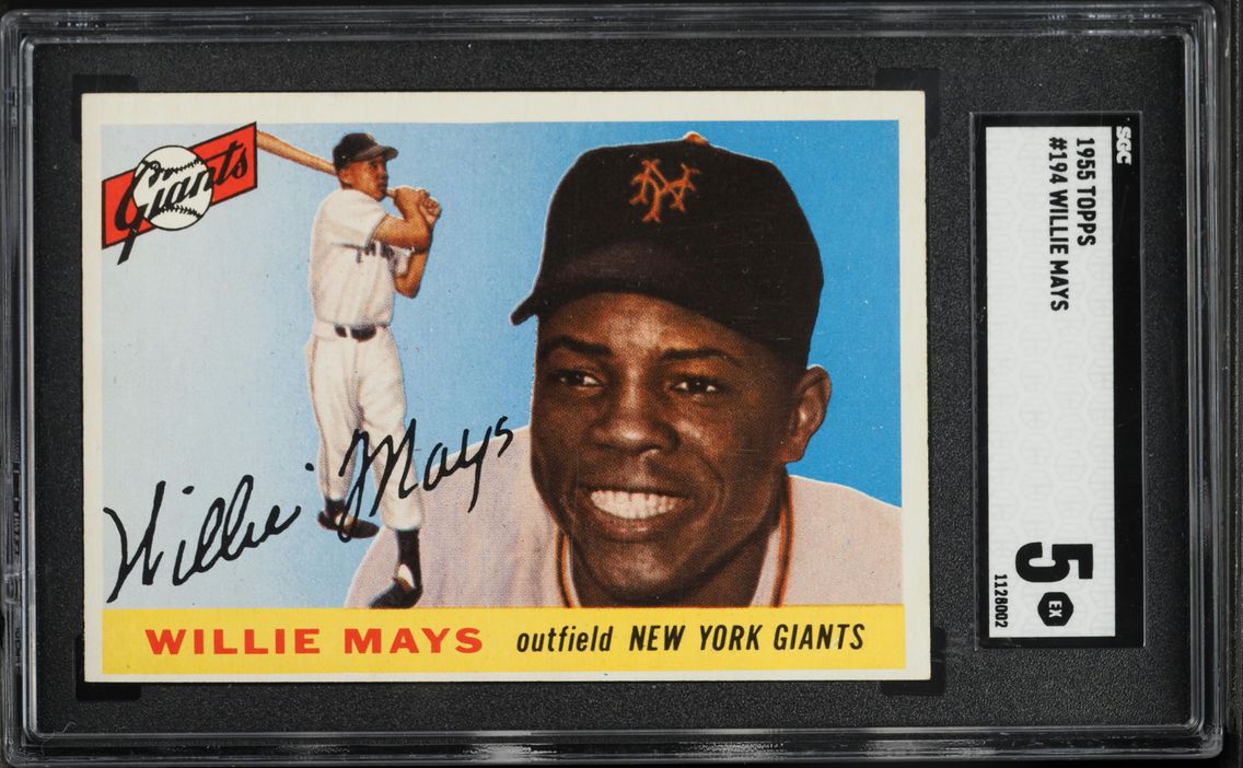 1955 #194 Willie Mays SGC 5 Topp