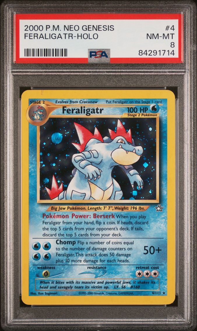 2000 #4 Feraligatr-Holo PSA 8 Neo Genesis