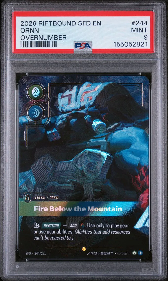 2026 #244 Ornn - Fire Below the Mountain PSA 9 Riftbound: League of Legends Sfd-Spiritforged