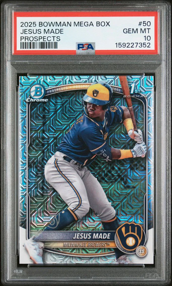 2025 #50 Jesus Made PSA 10 Bowman Mega Box Chrome Prospects