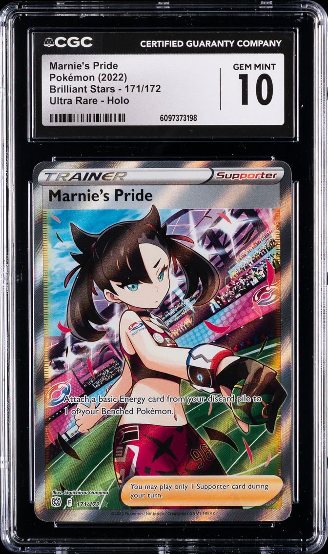 2022 #171 Full Art/Marnie's Pride CGC 10 Sword & Shield Brilliant Stars Pokemon