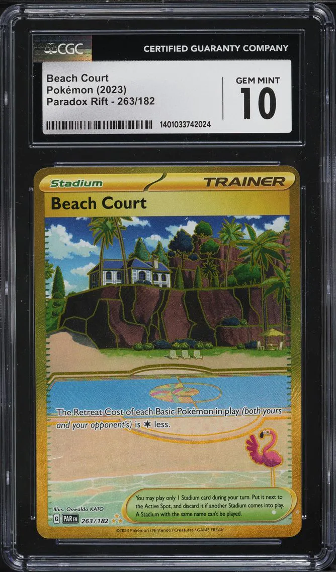2023 Paradox Rift - PAR EN - English BEACH COURT POKEMON SCARLET & VIOLET PARADOX RIFT #263 CGC 10