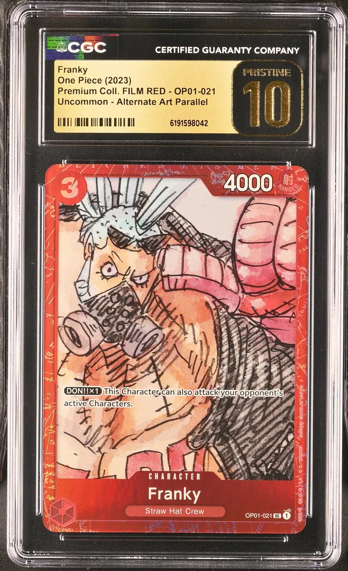2023 #OP01-021 Franky CGC 10 Pristine Premium Collection FILM RED (Foil) - English