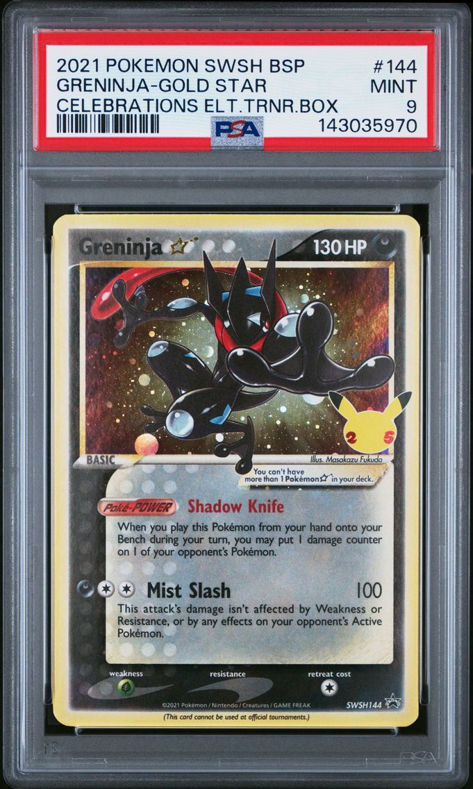 2021 #144 Greninja-Gold Star PSA 9 Swsh Black Star Promo Pokemon