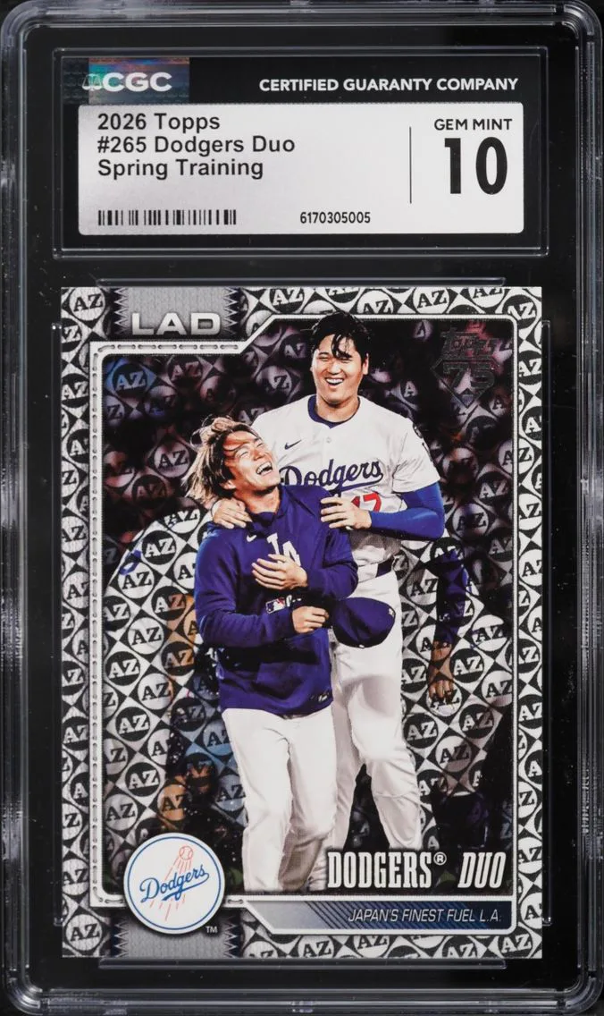 2026 Topps Spring Training Dodgers Duo Shohei Ohtani Yoshinobu Yamamoto #265 CGC 10 GEM MINT
