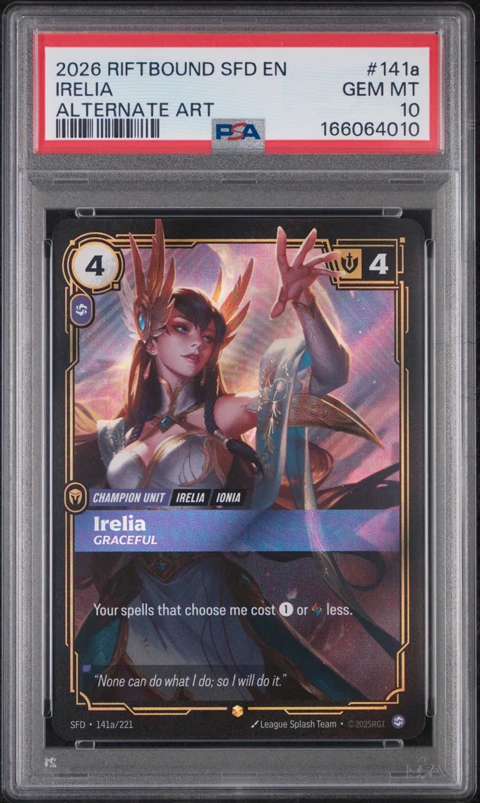 2026 #141a Irelia - Graceful PSA 10 Riftbound: League of Legends Sfd-Spiritforged