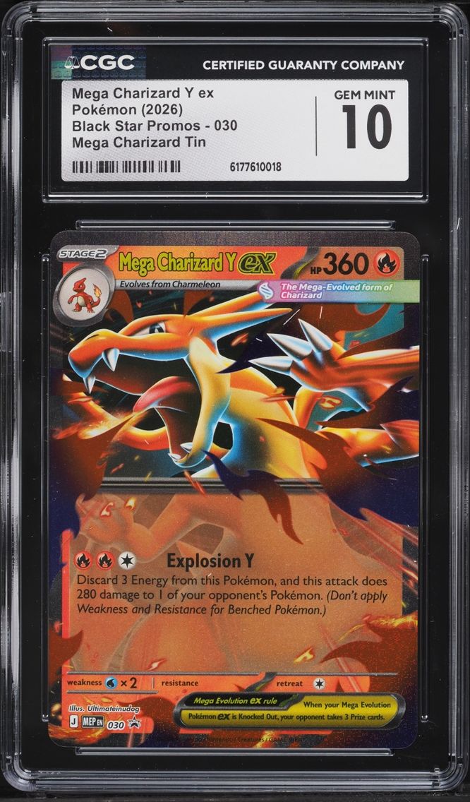 2026 Pokemon Mega Evolution Black Star Promo Tin Mega Charizard Y ex #30 CGC 10 GEM MINT