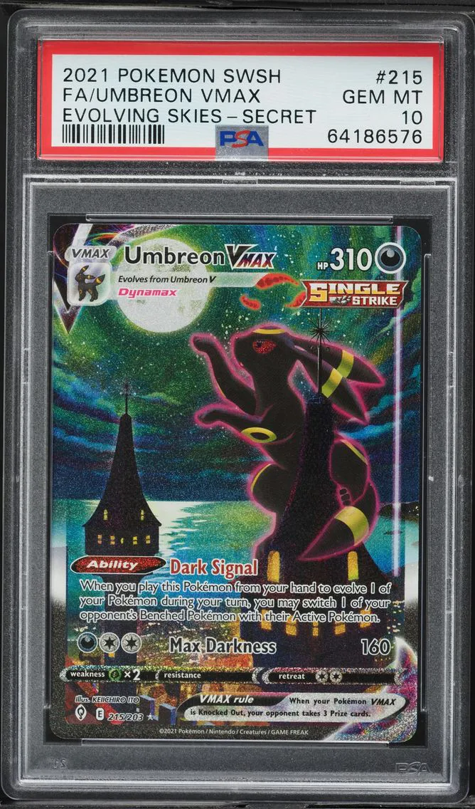 2021 #215 Full Art/Umbreon Vmax PSA 10 Sword & Shield Evolving Skies Pokemon