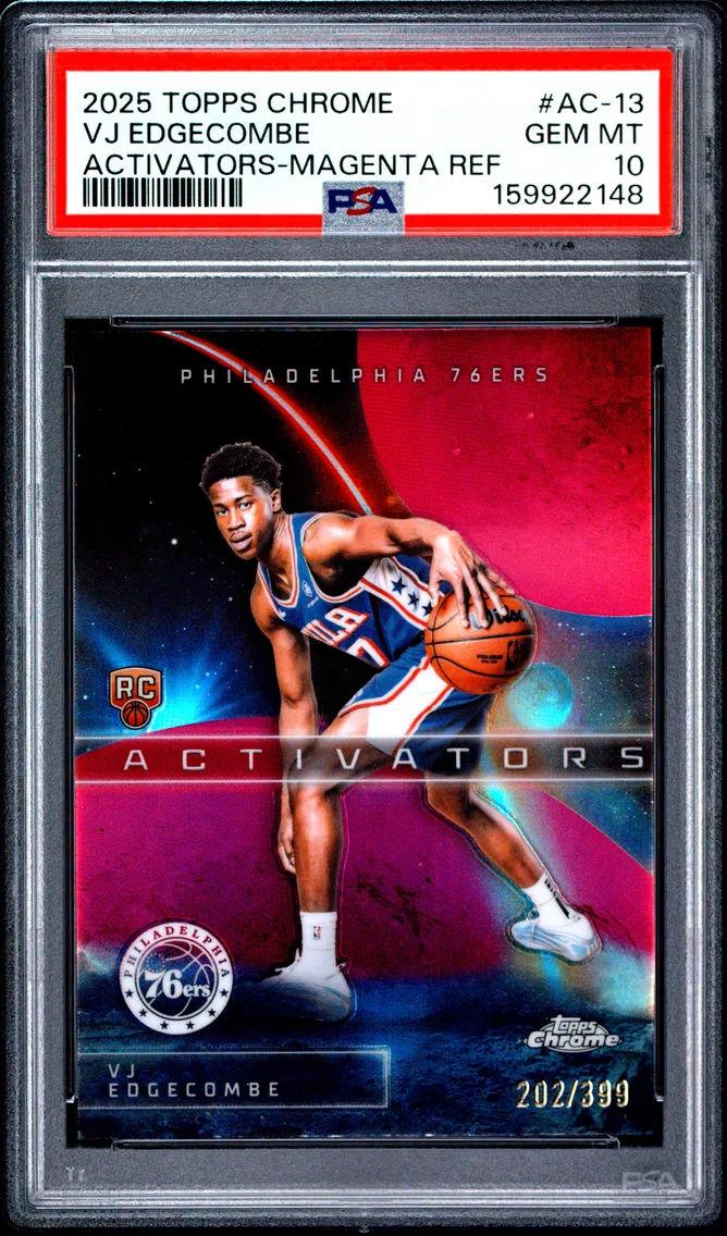 2025 #AC-13 VJ Edgecombe PSA 10 Topps Chrome Activators