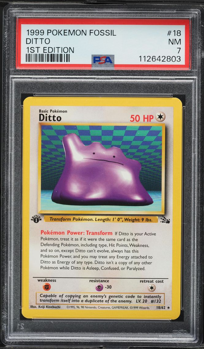 1999 #18 Ditto 1st Edition PSA 7 Fossil Pokemon
