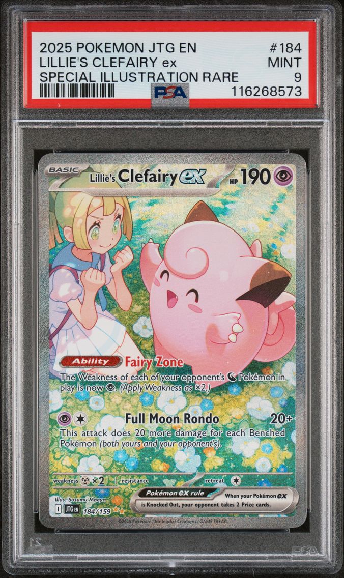 2025 #184 Lillie's Clefairy EX PSA 9 Jtg EN-Journey Together Pokemon