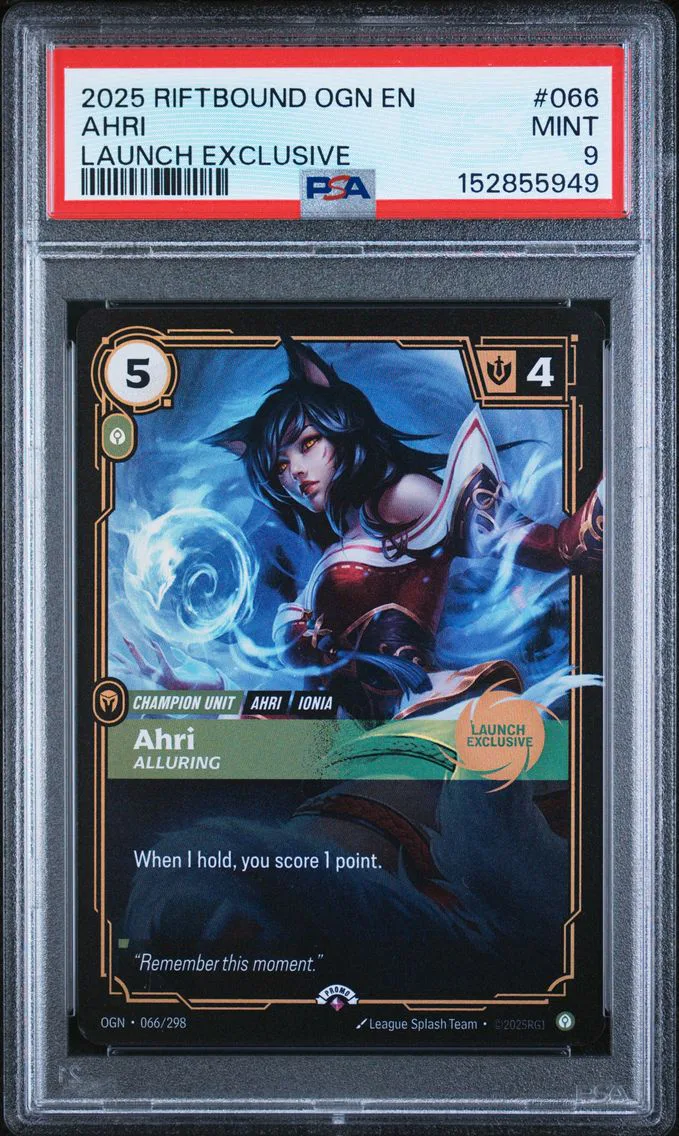 2025 #066 Ahri - Alluring PSA 9 Riftbound: League of Legends Ogn-Origins