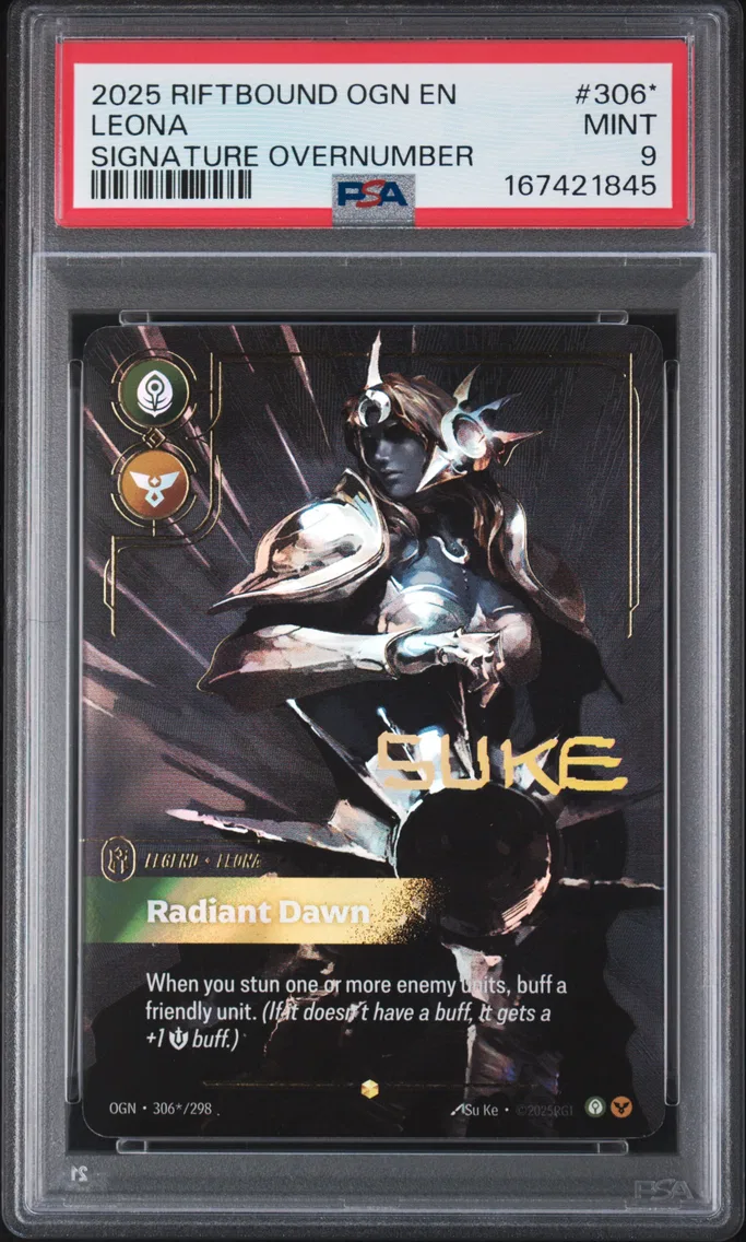 2025 #306* Leona - Radiant Dawn PSA 9 Riftbound: League of Legends Ogn-Origins